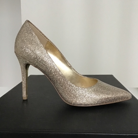Michael Michael Kors Claire silver/gold high heel shoes size 7 1/2 - Picture 8 of 13